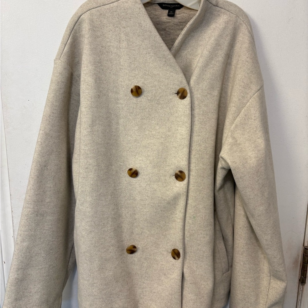 Banana Republic Beige Double-Breasted Jacket